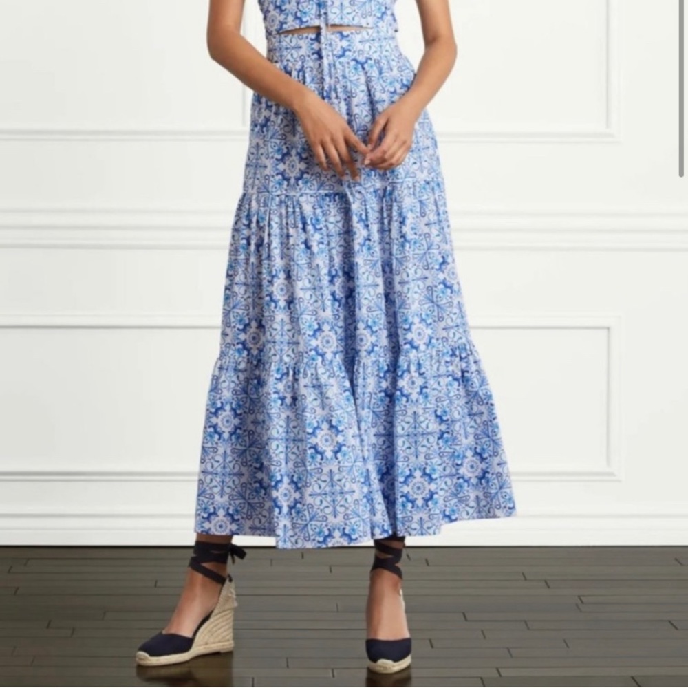 Hill House Camilla Skirt in Blue Mosaic Size XS